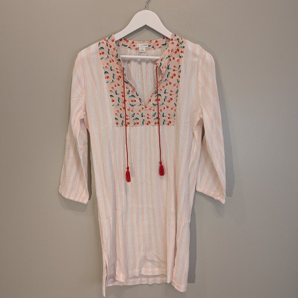 J. by J.Crew Tunic Coverup Mixed Print Pink Cherry Swim Beach Lounge - Size S